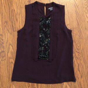 Vince | Plum Purple Silk Chiffon Blouse